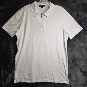 Robert Barakett White Zip Polo Shirt